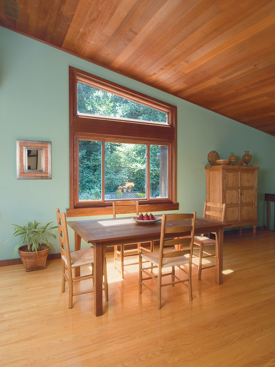 Windows Casement Triple Under Specialty Shape Stained Pine Interior Windows Casement Triple Under Specialty Shape Stained Pine Interior