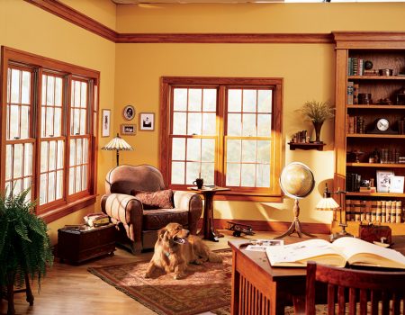 Windows Double Hung Oak Interior Full Divided Lite Grilles Stained Windows Double Hung Oak Interior Full Divided Lite Grilles Stained