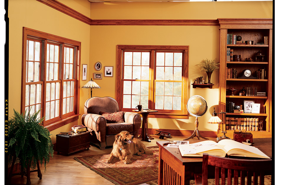 Windows Double Hung Oak Interior Full Divided Lite Grilles Stained Windows Double Hung Oak Interior Full Divided Lite Grilles Stained