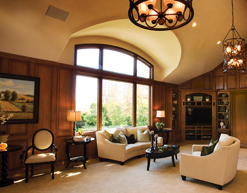Windows Specialty Shapes Oak Interior Dark Stain Windows Specialty Shapes Oak Interior Dark Stain